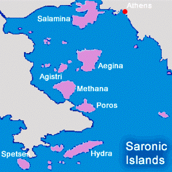 Saronic islands map