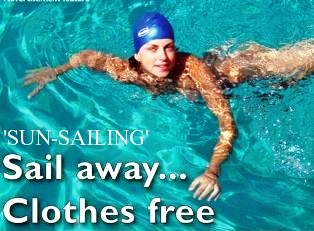 Swimming naked